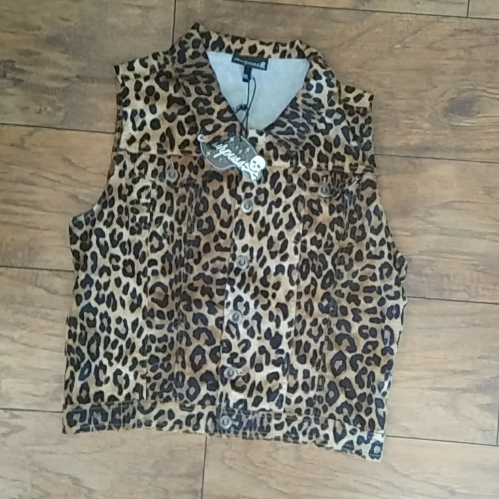 NWT Sourpuss Leopard Essential Vest size L/XL